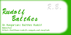 rudolf balthes business card